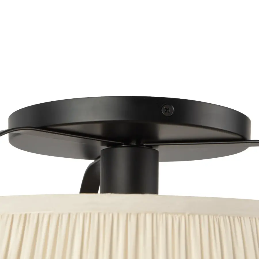 Scout 13-Inch Semi-Flush Mount in Brushed Gold with Blue Linen Shade - Image 30