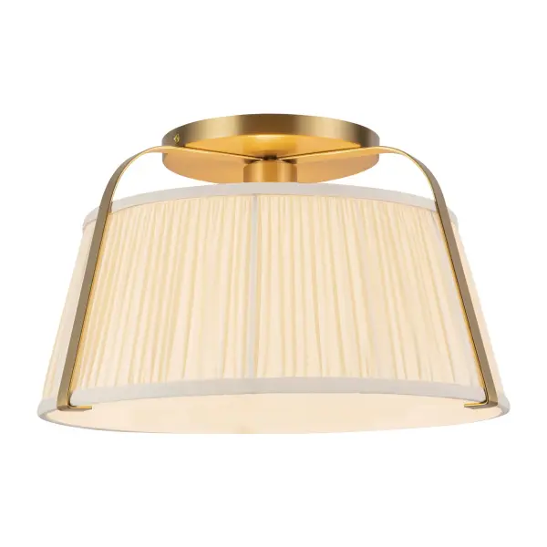 Scout 13-Inch Semi-Flush Mount in Brushed Gold with Blue Linen Shade - Image 7