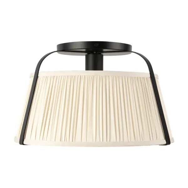 Scout 13-Inch Semi-Flush Mount in Brushed Gold with Blue Linen Shade - Image 8
