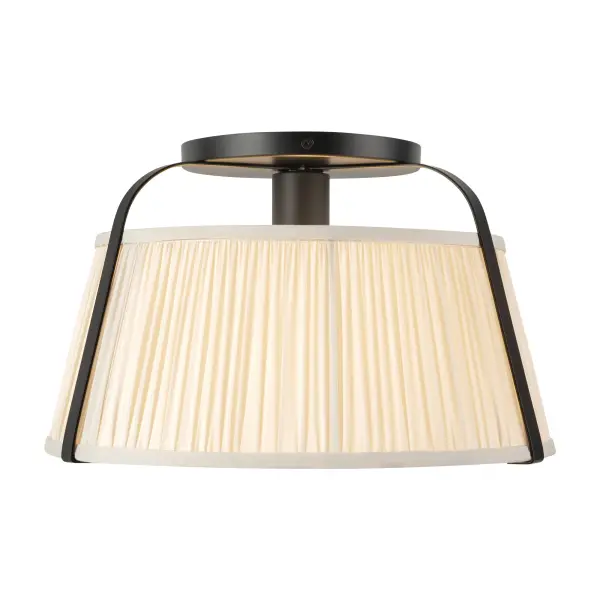 Scout 13-Inch Semi-Flush Mount in Brushed Gold with Blue Linen Shade - Image 9