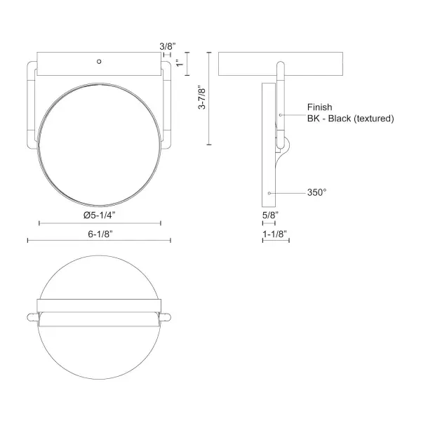 Novel 5-Inch Semi-Flush Mount in Matte Black - Image 7