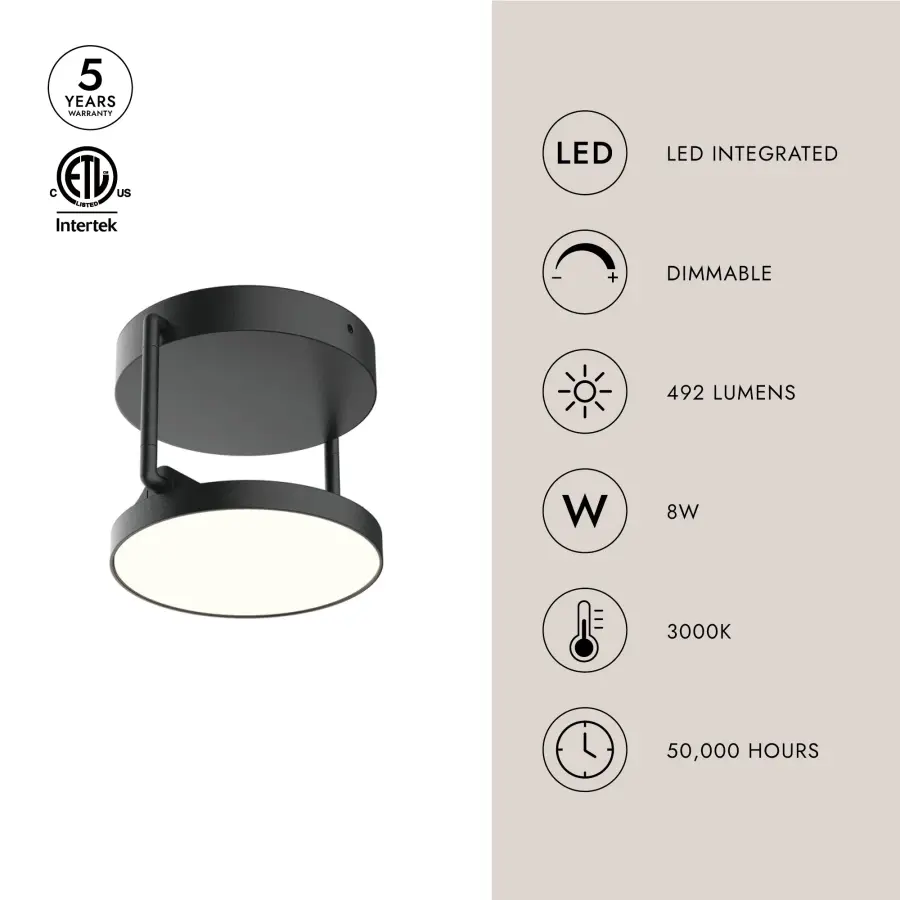 Novel 5-Inch Semi-Flush Mount in Matte Black - Image 8