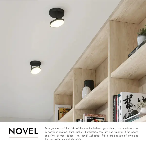 Novel 5-Inch Semi-Flush Mount in Matte Black - Image 9