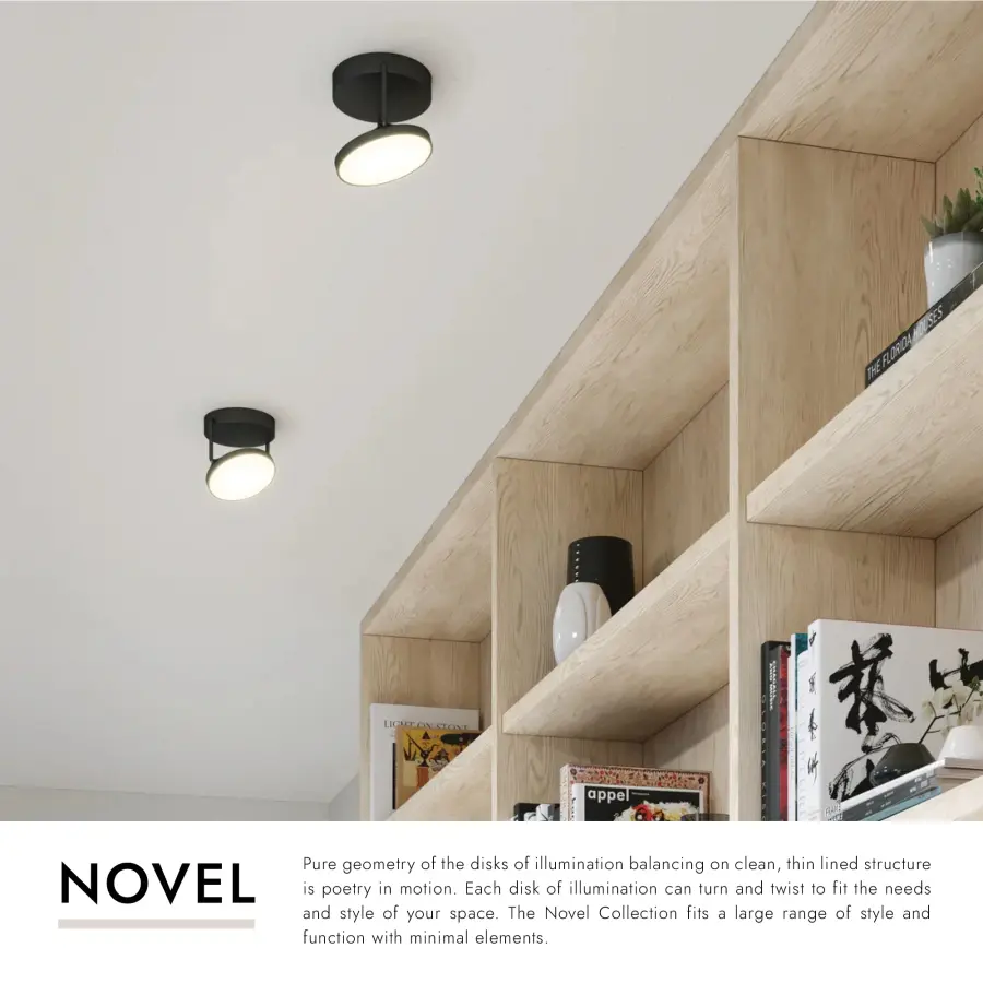 Novel 5-Inch Semi-Flush Mount in Matte Black - Image 9