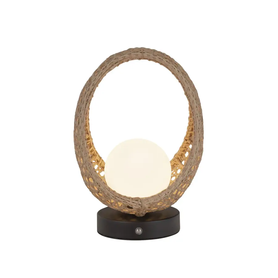 Lanai 10-Inch Rattan Table Lamp with Opal Glass - Image 2