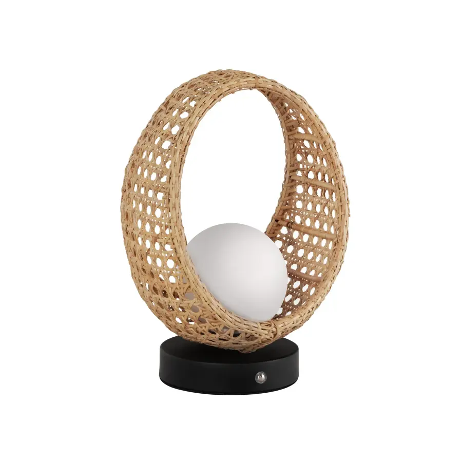 Lanai 10-Inch Rattan Table Lamp with Opal Glass - Image 3