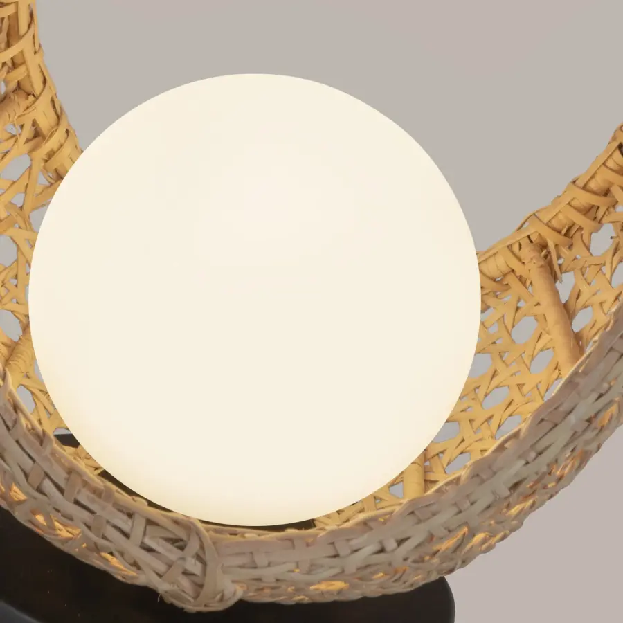 Lanai 10-Inch Rattan Table Lamp with Opal Glass - Image 4