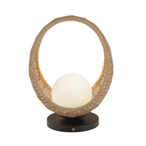 Lanai 16-Inch Rattan Table Lamp with Opal Glass - Image 3