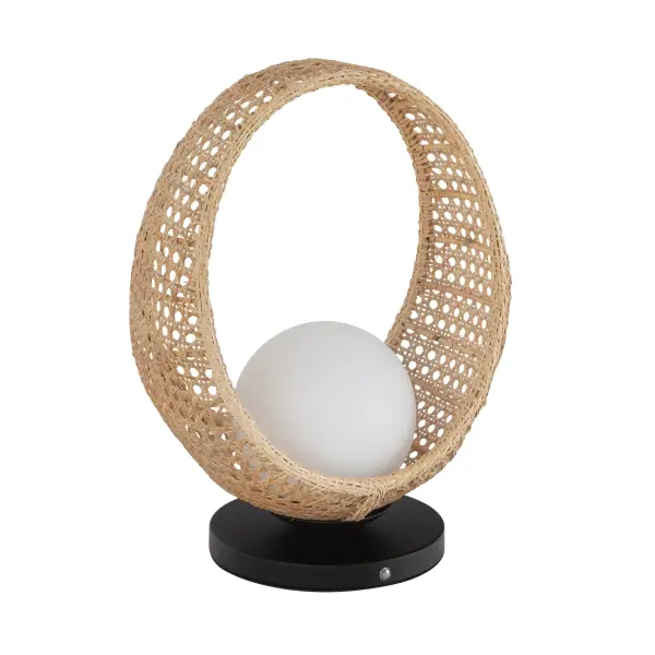 Lanai 16-Inch Rattan Table Lamp with Opal Glass - Image 4