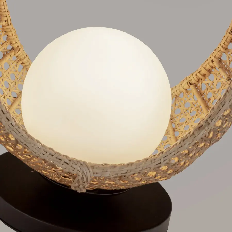 Lanai 16-Inch Rattan Table Lamp with Opal Glass - Image 5