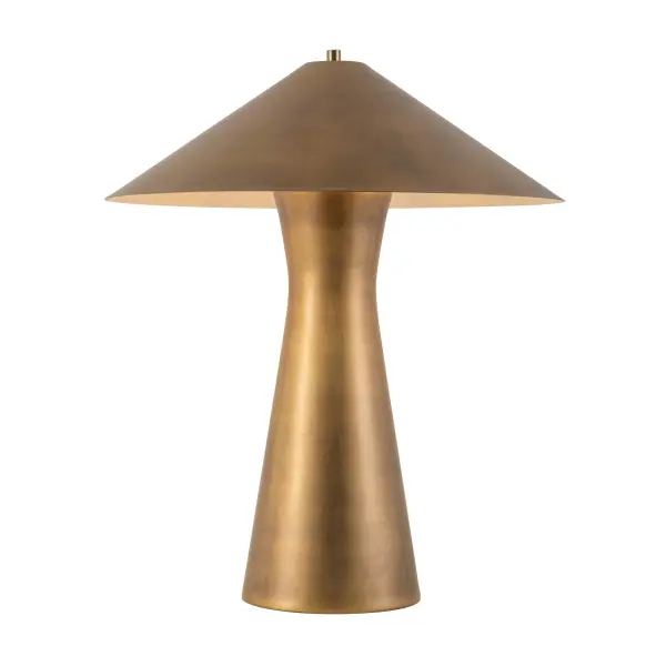 The Blair table lamp commands attention with its distinctive curved metal base and matching shade. This statuesque piece combines heavy-duty metal construction with contemporary design, making it a versatile statement piece.