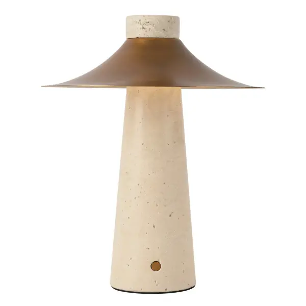 The Hagen combines sophisticated Japanese design with modern portability. Its travertine base and organic shade create warm ambient lighting perfect for any space. Rechargeable battery and tap dimming make it ideal for flexible placement.