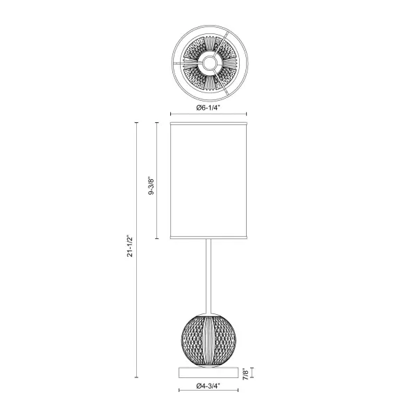 Marni 21-Inch Table Lamp with Crystal Base - Image 11