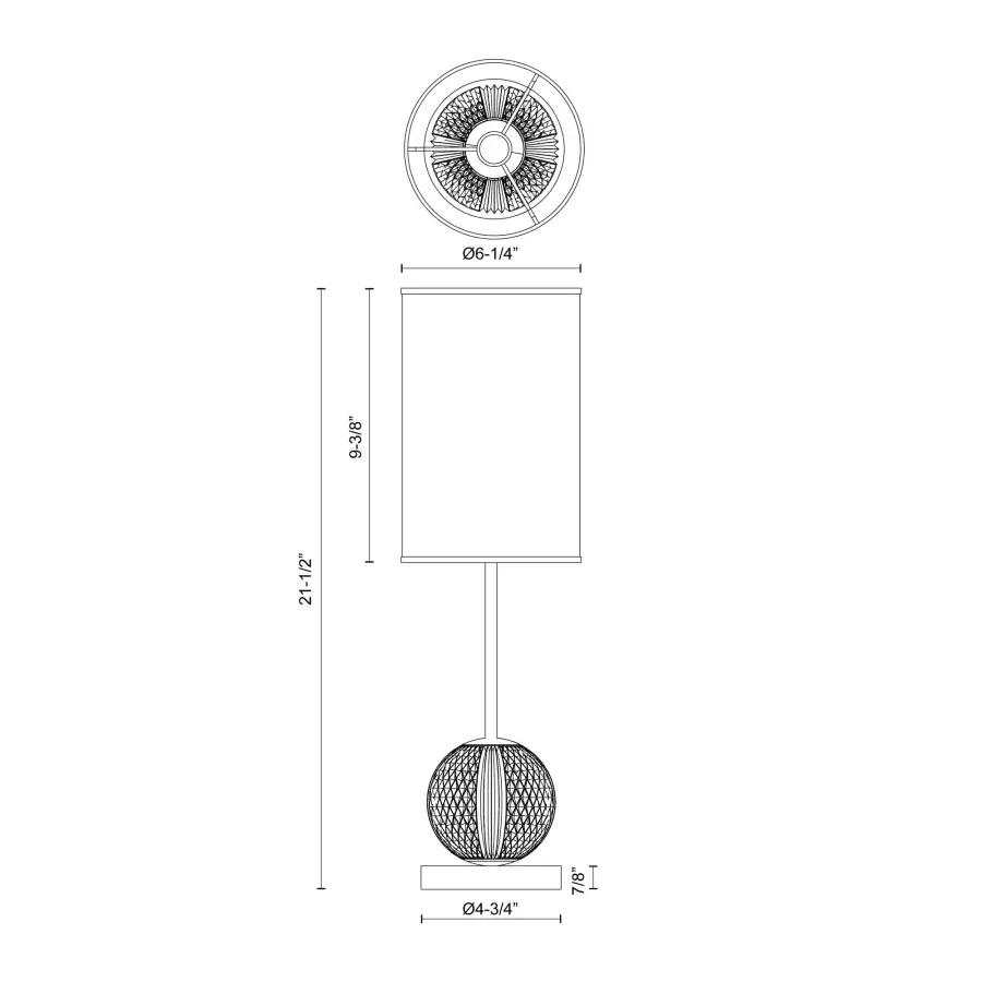 Marni 21-Inch Table Lamp with Crystal Base - Image 11