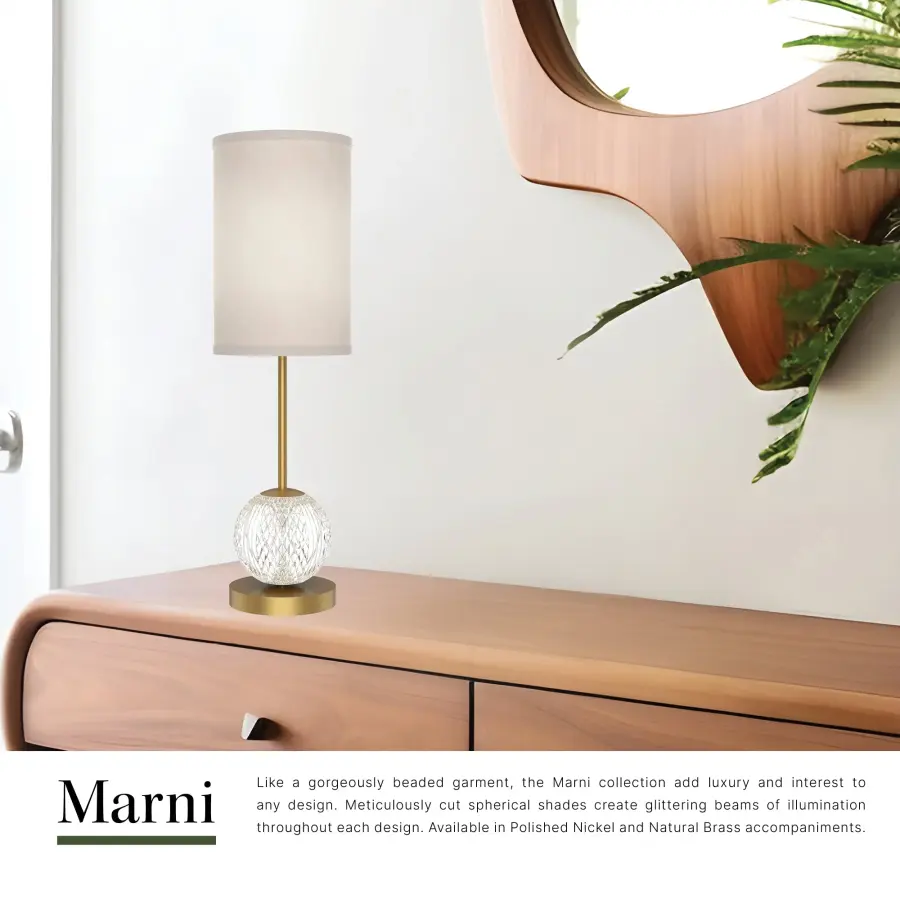 Marni 21-Inch Table Lamp with Crystal Base - Image 9
