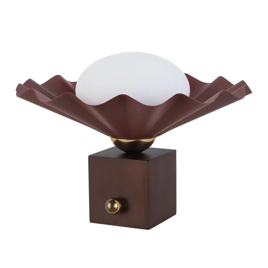 Furrow 12-Inch Table Lamp in Burgundy - Image 13