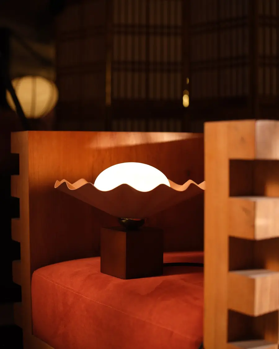 Furrow 12-Inch Table Lamp in Burgundy - Image 20