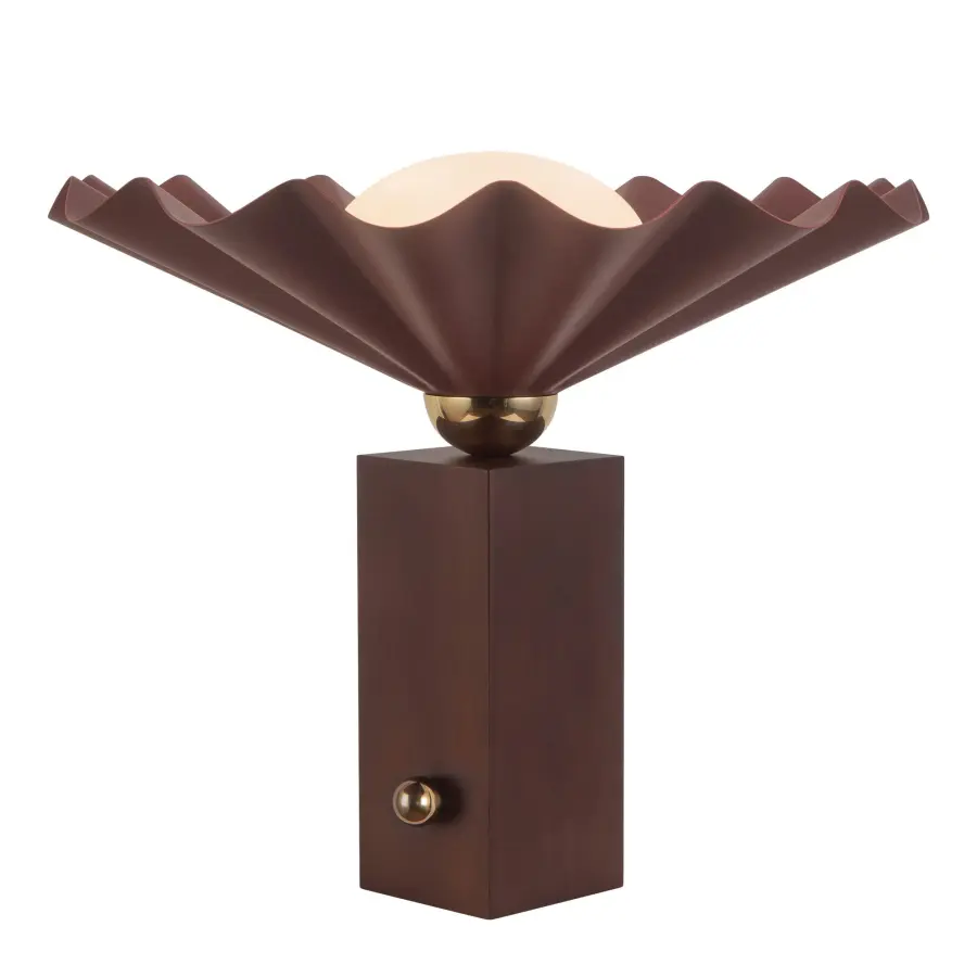 Furrow 16-Inch Table Lamp in Burgundy - Image 2