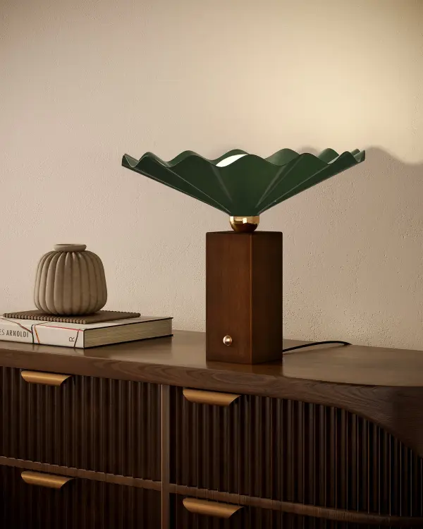 Furrow 16-Inch Table Lamp in Pine Green - Image 3