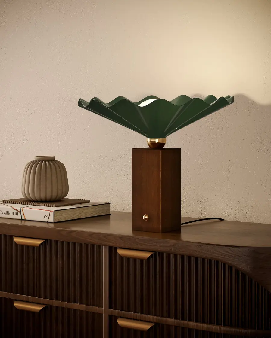 Furrow 16-Inch Table Lamp in Burgundy - Image 3