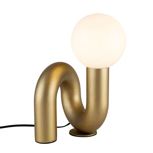 The Sadie Table Lamp brings quirky charm and modern energy to any space with its distinctive swirling organic shapes. The brushed gold finish adds warmth while the customizable bulb options let you personalize the ambiance.