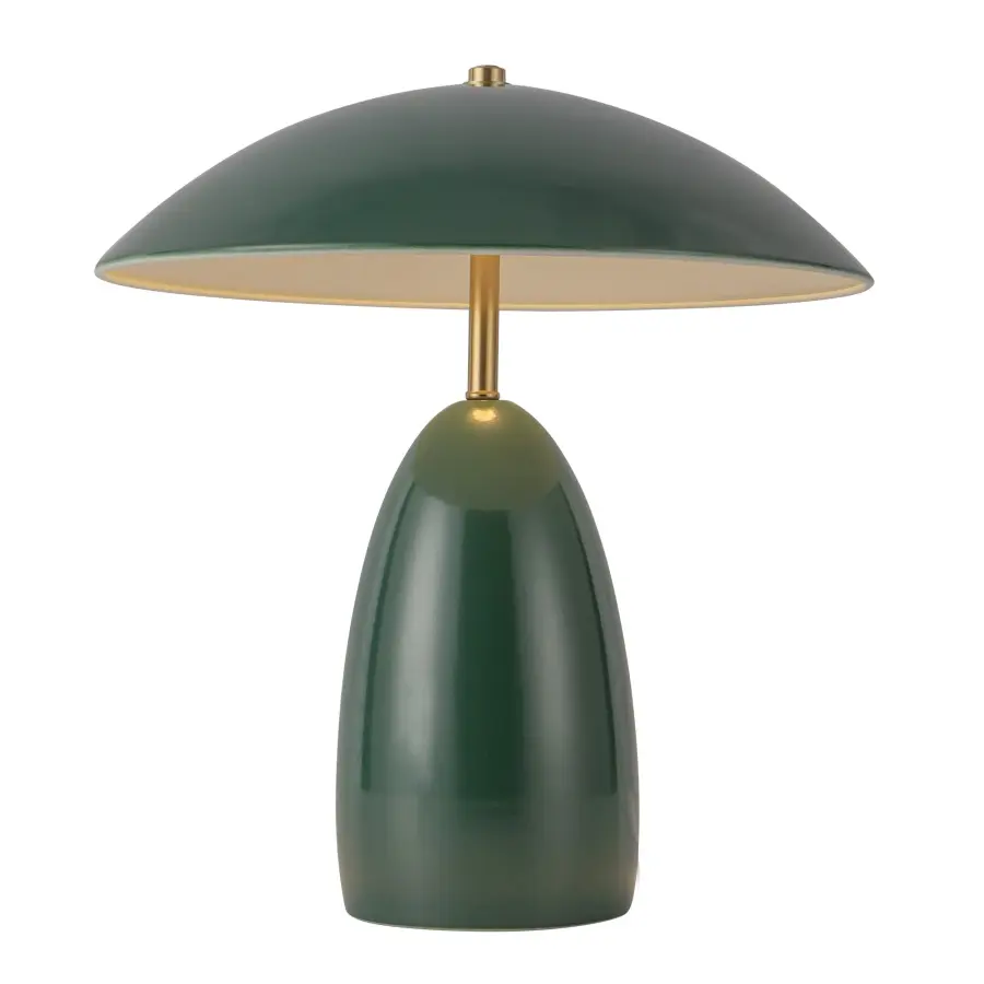 Vibrant Pine Green Table Lamp Adds Bold Color & Warm LED Light - Image 7