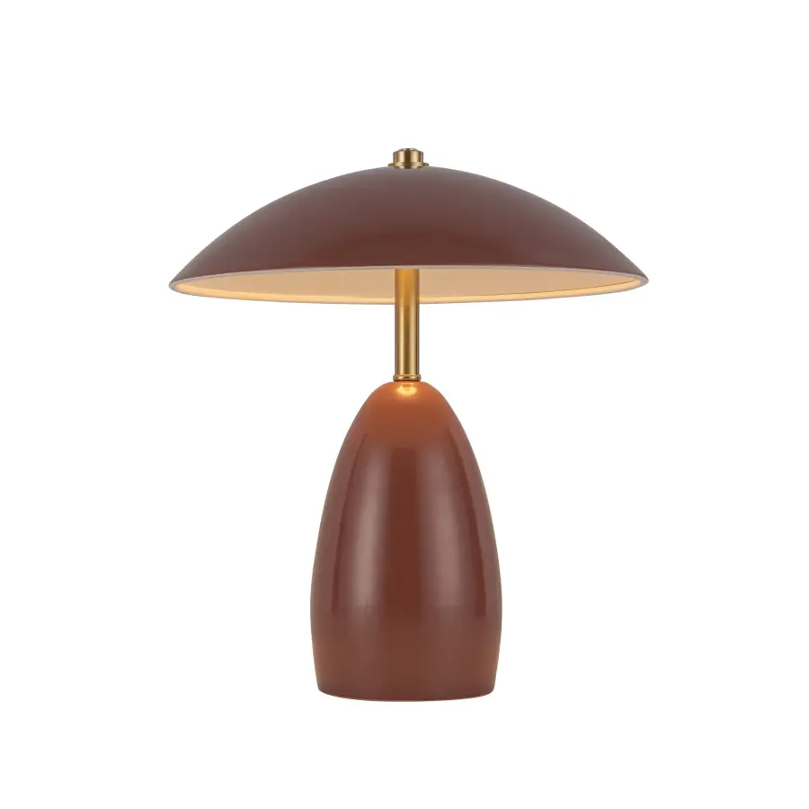 Vibrant Burgundy Table Lamp Adds Bold Color & Warm LED Light - Image 13