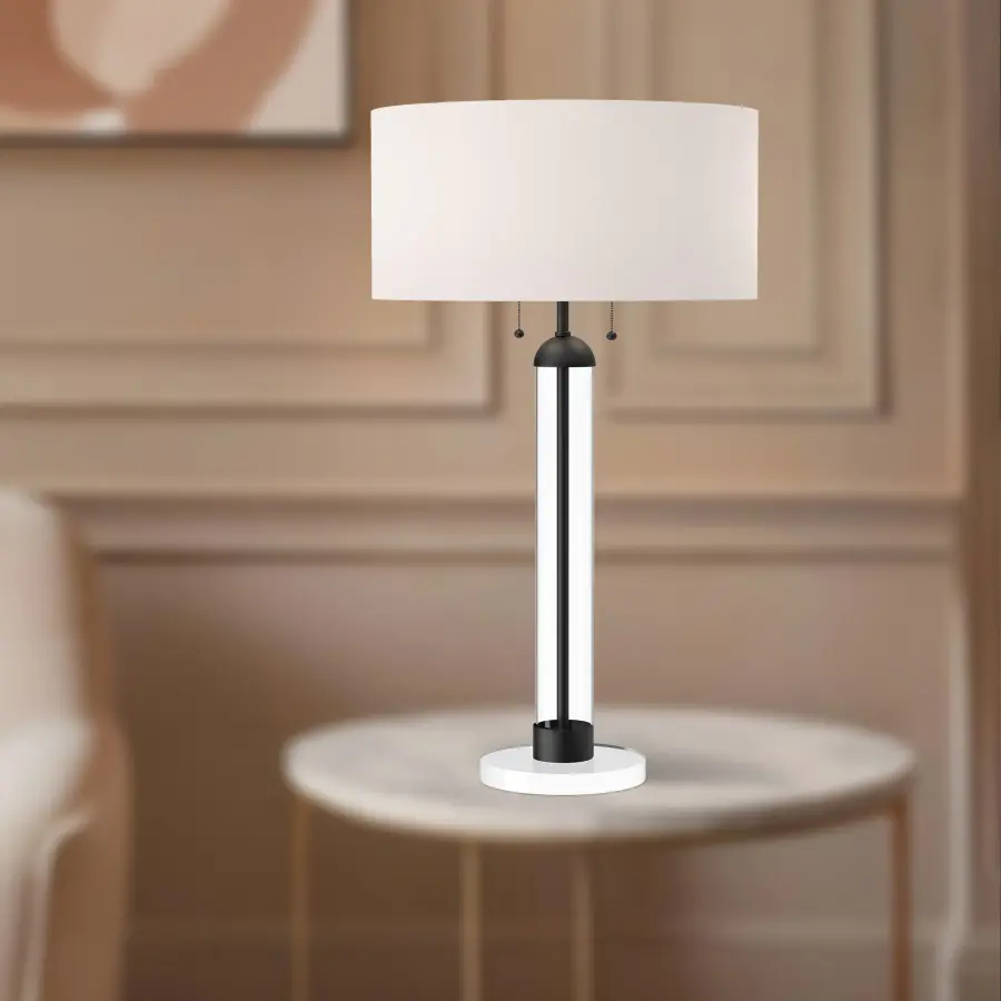 Elegant Glass & Metal Table Lamp with Classic Modern Appeal - Image 4