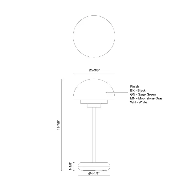 Hinata 12-Inch Rechargeable Table Lamp - Image 17