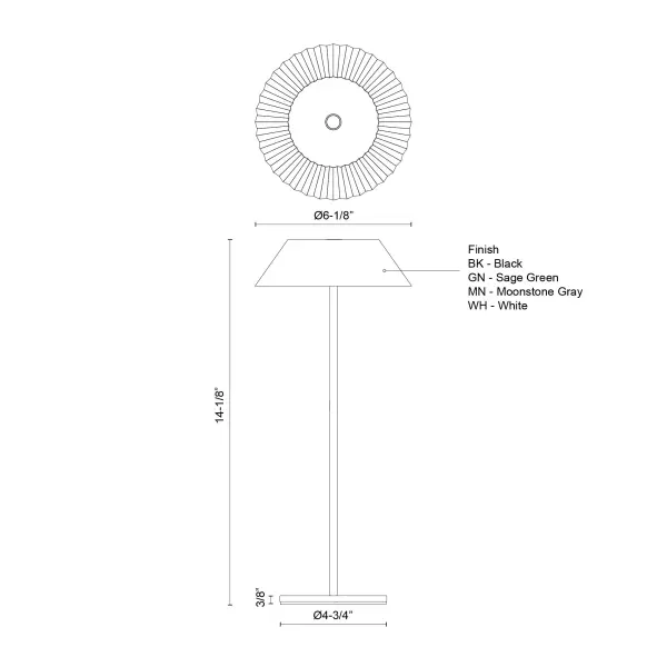 Pela 14-Inch Rechargeable Table Lamp - Image 14