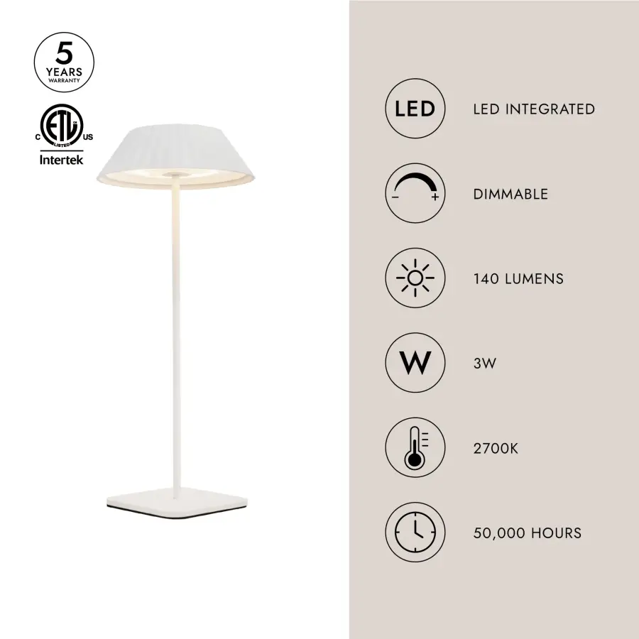 Pela 14-Inch Rechargeable Table Lamp - Image 15