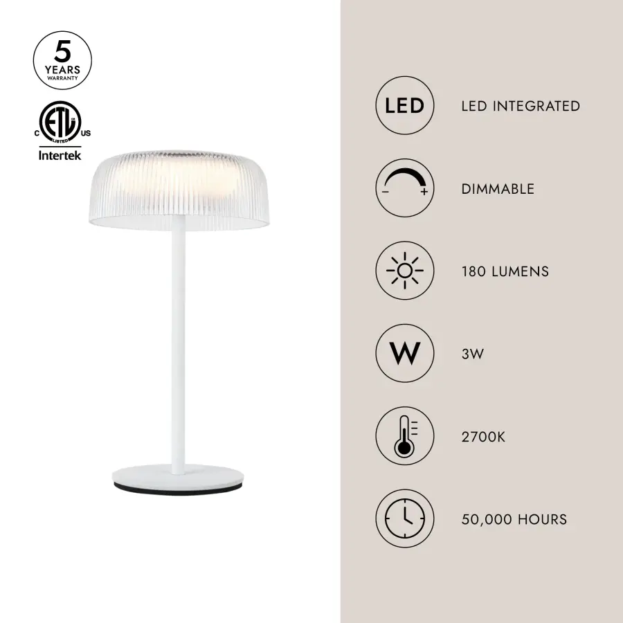 Brilla 11-Inch Rechargeable Table Lamp - Image 9