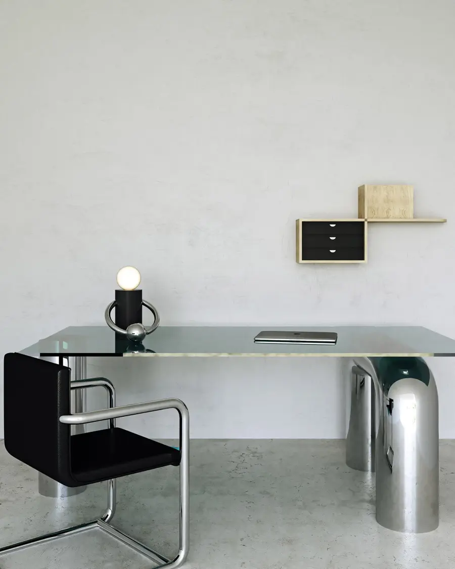Septum 8-Inch Table Lamp in Chrome - Image 3