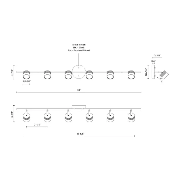 Lyra 43" Modern LED Track Light - Image 3