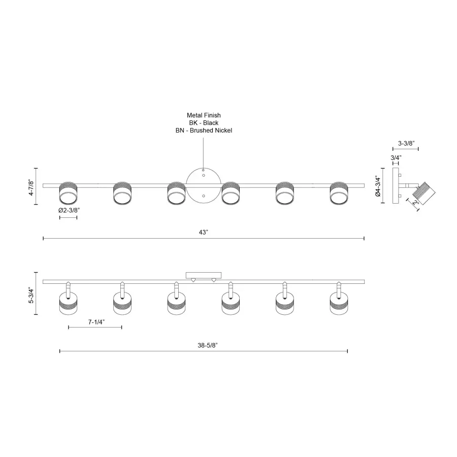 Lyra 43" Modern LED Track Light - Image 3