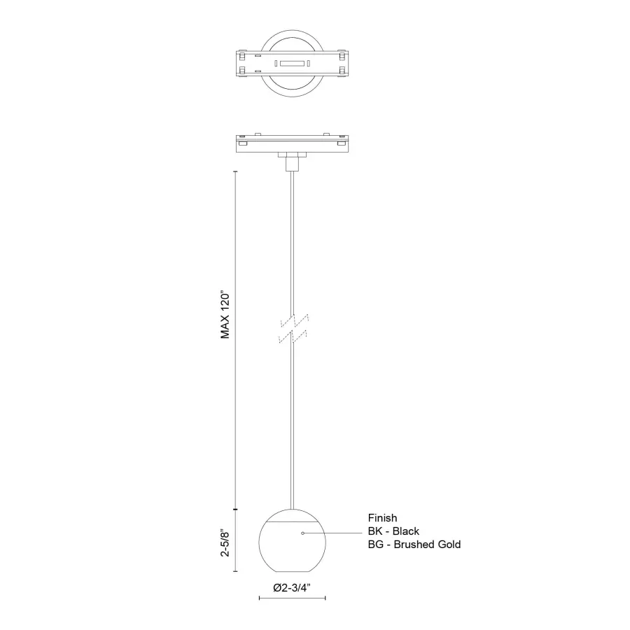 Faria 3-Inch Track Pendant - Image 8