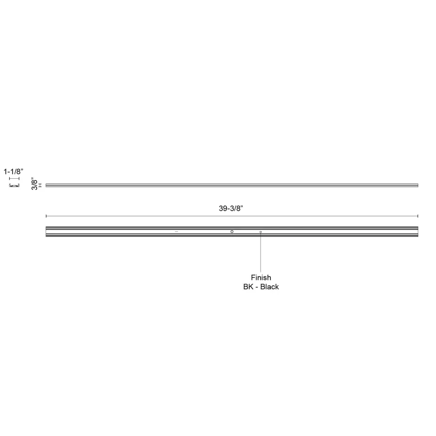Trilo 39-Inch Track Rail in Black - Image 3