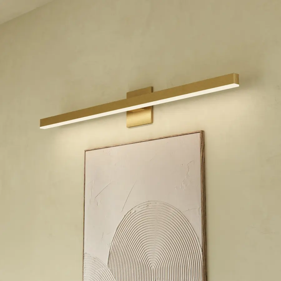 Vega 37-Inch Vanity Light in Brushed Gold - Image 2