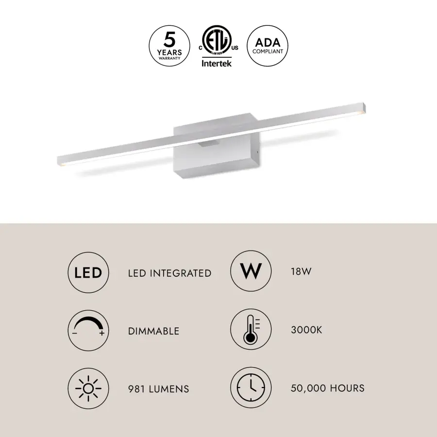 Sleek Linear LED Vanity Light with Soft, Uniform Illumination - Image 15