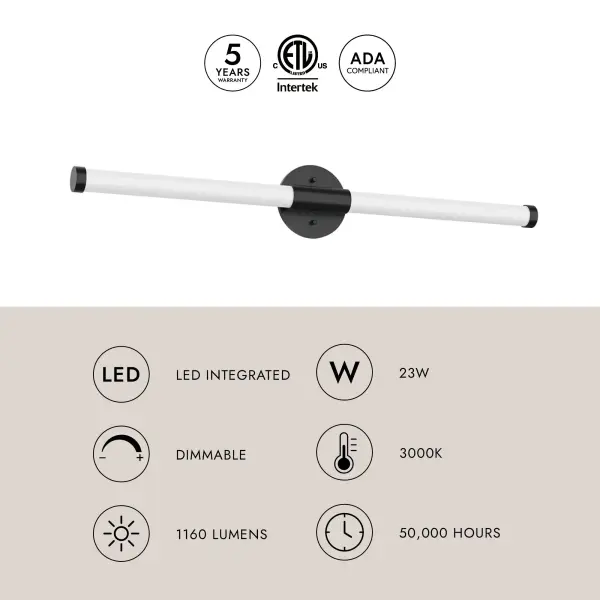 Akari 32-Inch Vanity Light in Matte Black - Image 5