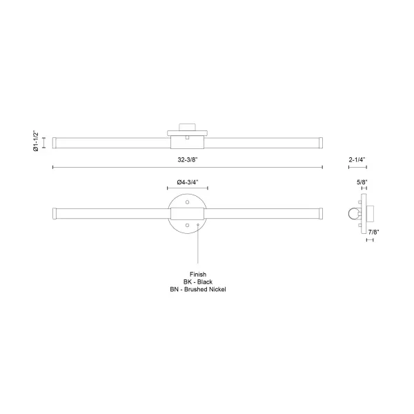 Akari 32-Inch Vanity Light in Matte Black - Image 7