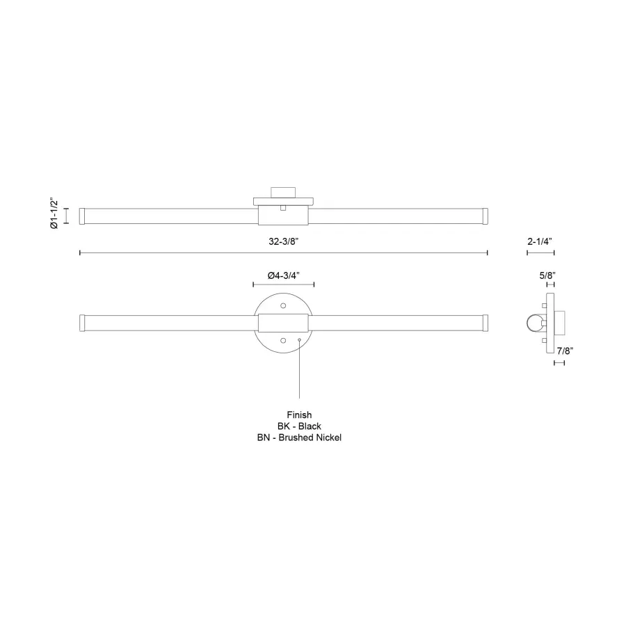 Akari 32-Inch Vanity Light in Matte Black - Image 7