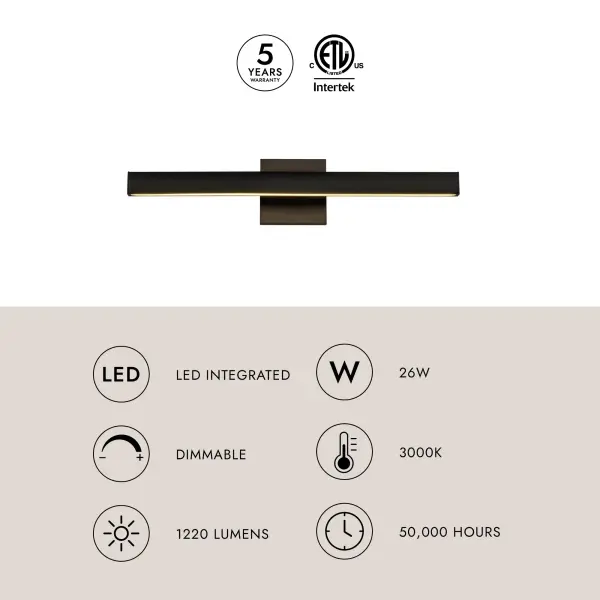Vera 23-Inch Vanity Light in Brushed Gold - Image 12