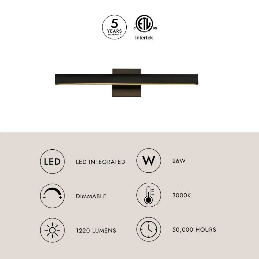 Vera 23-Inch Vanity Light in Brushed Gold - Image 12