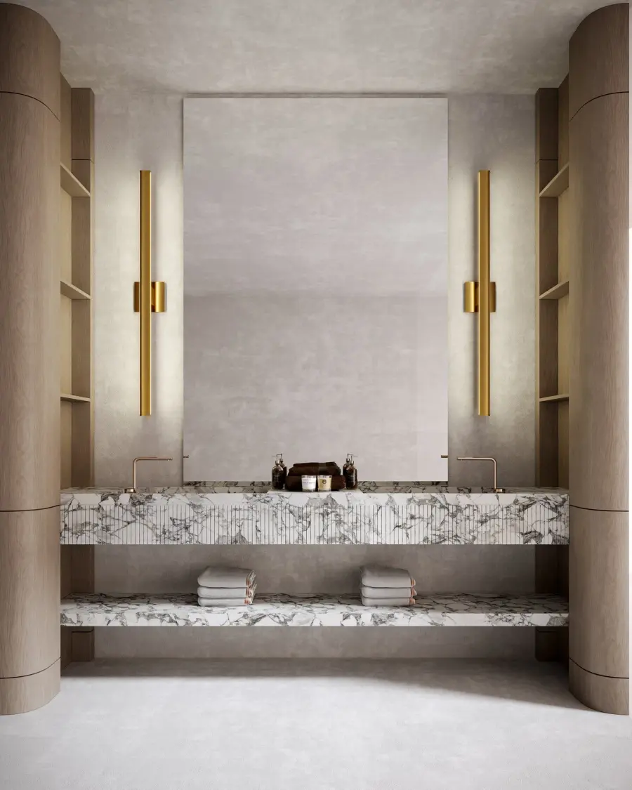 Vera 53-Inch Vanity Light in Brushed Gold - Image 2