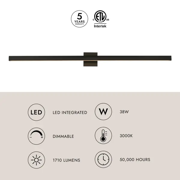 Vera 53-Inch Vanity Light in Brushed Gold - Image 9