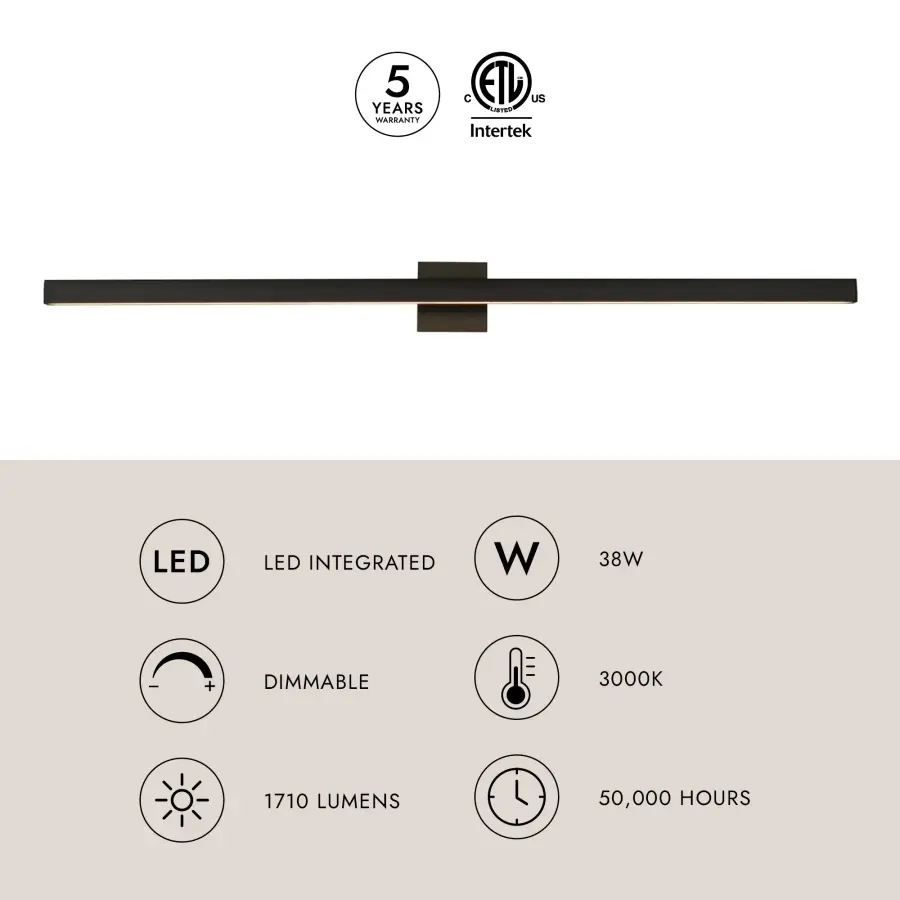 Vera 53-Inch Vanity Light in Brushed Gold - Image 9