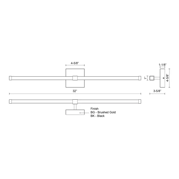 Blade 32-Inch Vanity Light in Brushed Gold - Image 6