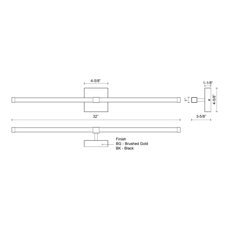 Blade 32-Inch Vanity Light in Brushed Gold - Image 6