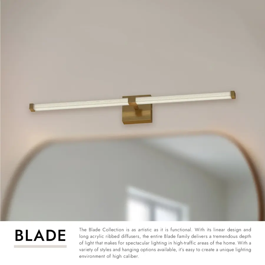Blade 32-Inch Vanity Light in Brushed Gold - Image 9